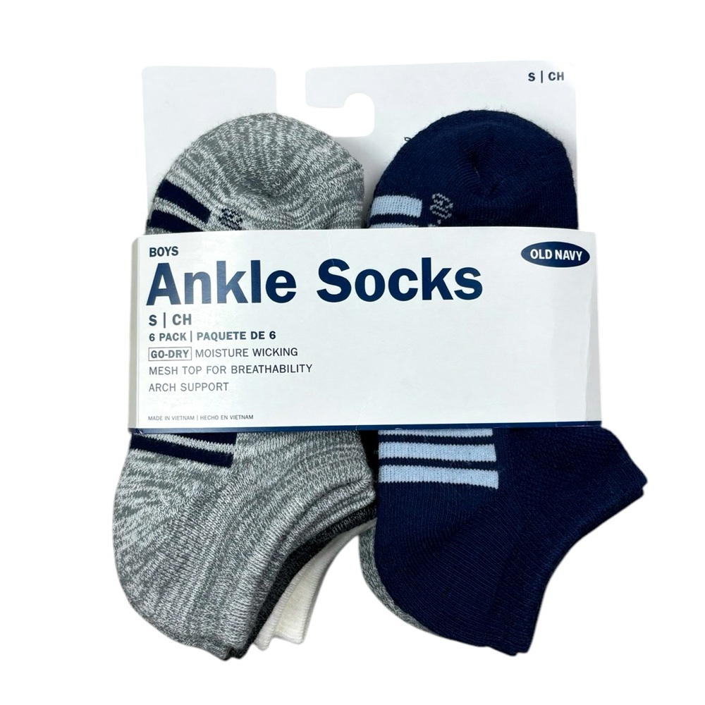 NWT Old Navy Ankle Sport Go Dry Sock Small Child 11-13 Little Boy